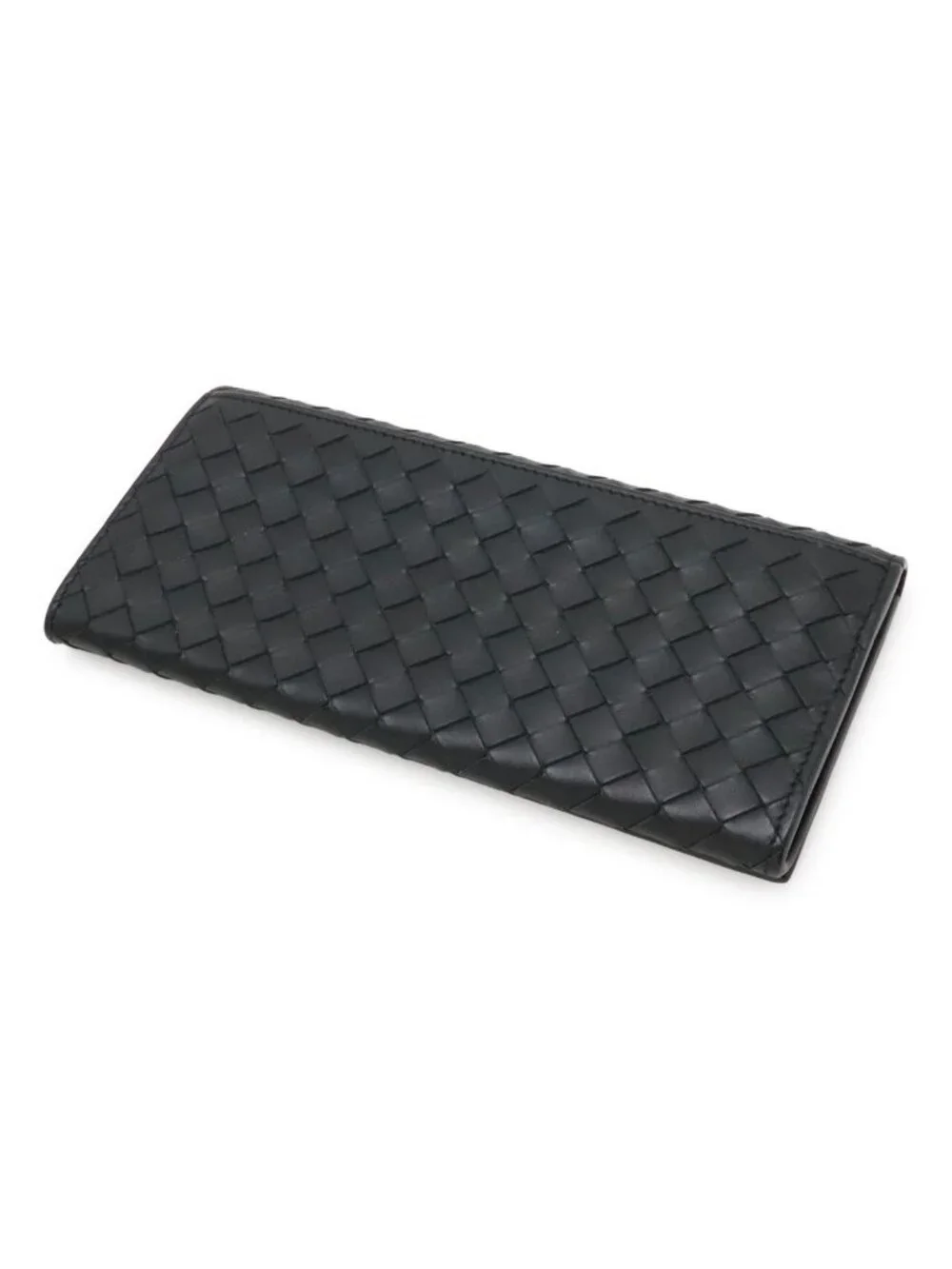 Bottega Veneta Intrecciato Wallet Bifold Long Billfold Leather Black